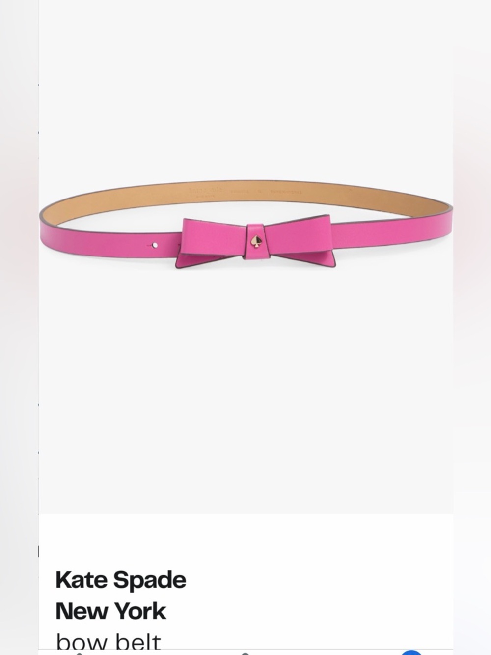 kate spade fuchsia bow leather belt